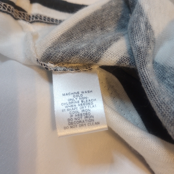 ANN TAYLOR Factory Women's Tank Tunic Front Pocket Stripes Black Grey New Medium - Picture 8 of 12